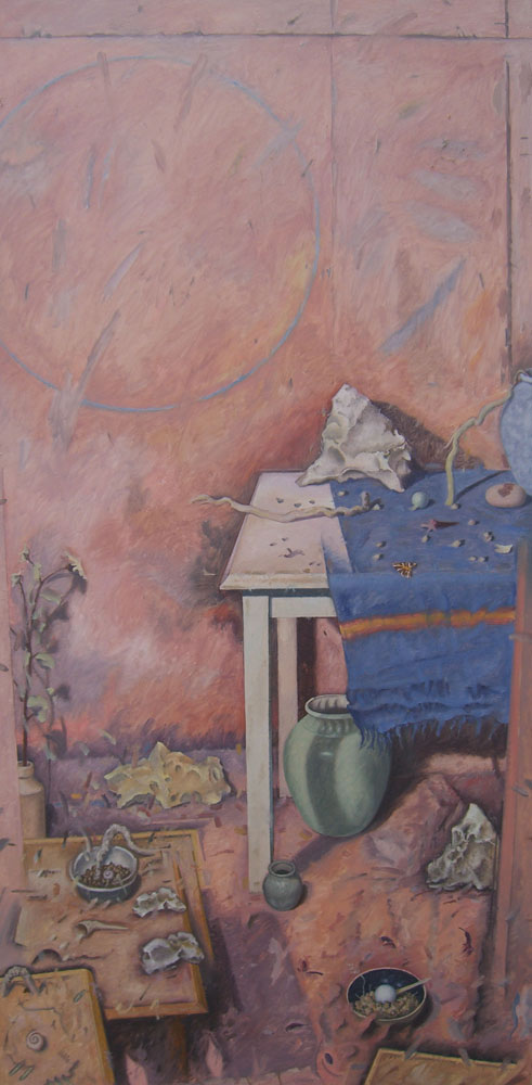 The Uncertainty of Looking July-September 1993  Oil on paper on board 48 x 24 ins
