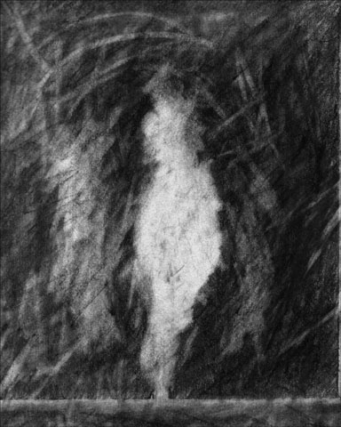 Pale form August 2006 Graphite on paper 7 x 6 ins