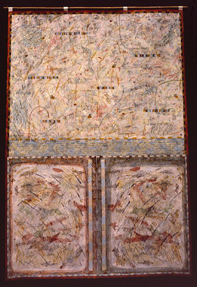 Archaeology I MayJune 1979 Mixed media on paper Approx 84 x 48 ins