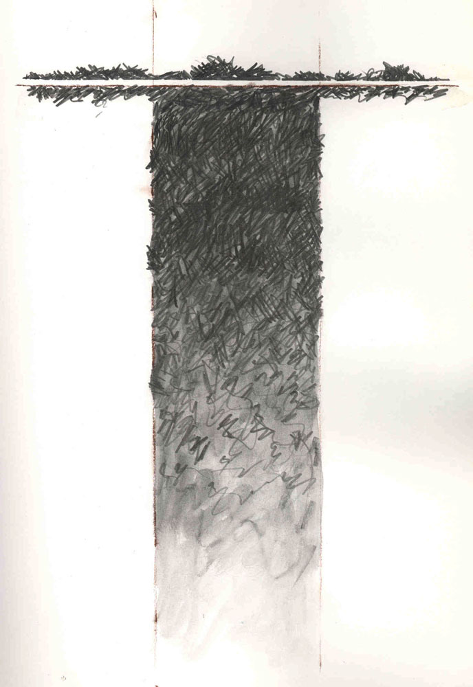 Drawing 3rd March 2006 Graphite and wash 12 x 8 ins