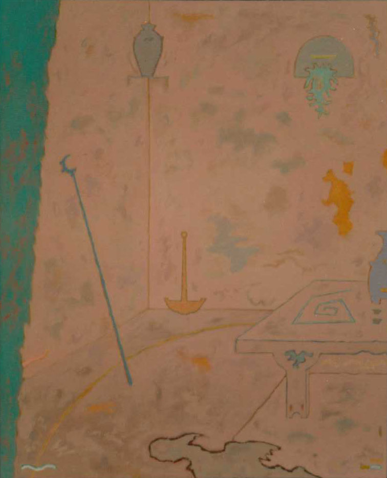 Interior with Objects April 1985 Acrylic on canvas 41x33ins