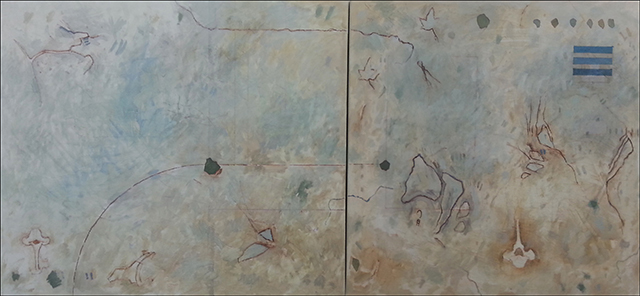 s Of stones and small things - begun Feb 2014 600 x 1380 Oil on canvas In progress